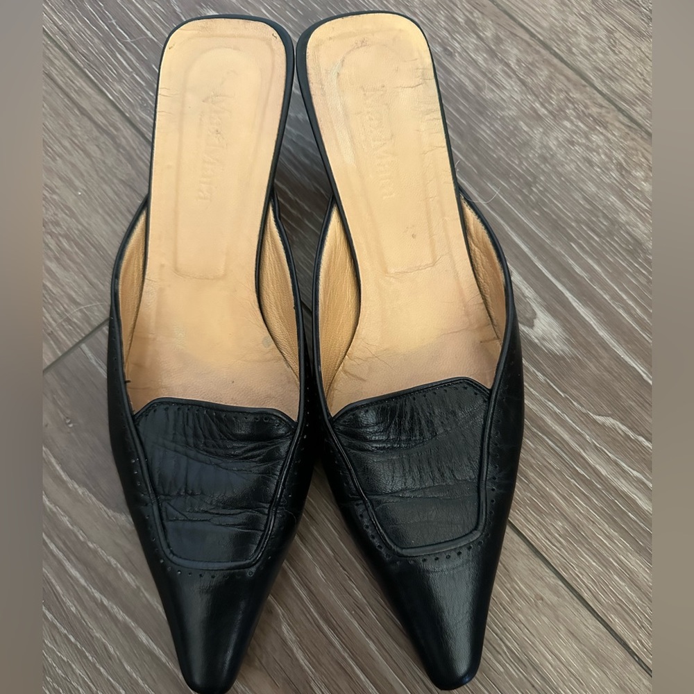 Max Mara kitten heel mules